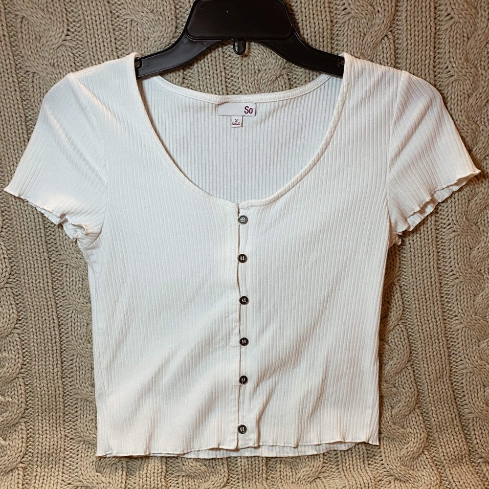 White button up top, size small